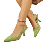 Damen Elegante Slingback-Pumps mit glänzendem Riemendesign R&B