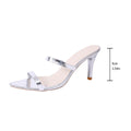 Damen Elegante Plateau-Hochhackige Sandalen mit doppeltem Riemen und spitzer Zehenpartie EB