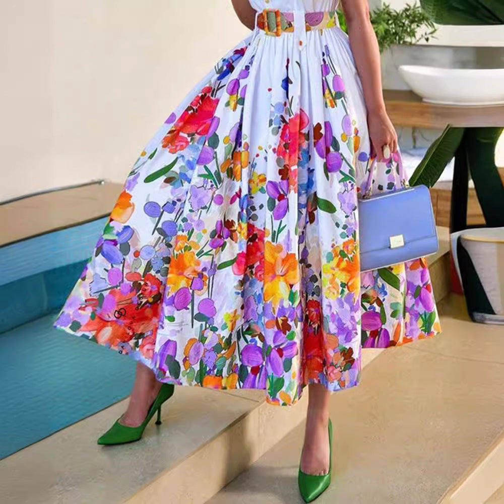 Damen Maxikleid mit schickem Floral-Design und tailliertem Schnitt R&B