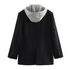 R&B | Abnehmbarer Kapuzenblazer Damen - Lässig - Unifarben