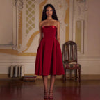 Damen Elegantes Midi-Ballkleid mit schwingendem Rock
