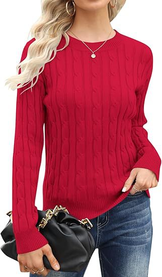 Damen klassischer Strickpullover mit Zopfdesign R&B