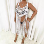Damen Strandponcho mit Fransen R&B
