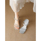 Damen elegante Plateau Sandalen mit rhinestone Akzenten R&B