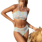 Damen Bandeau-Bikini mit floralen Details R&B