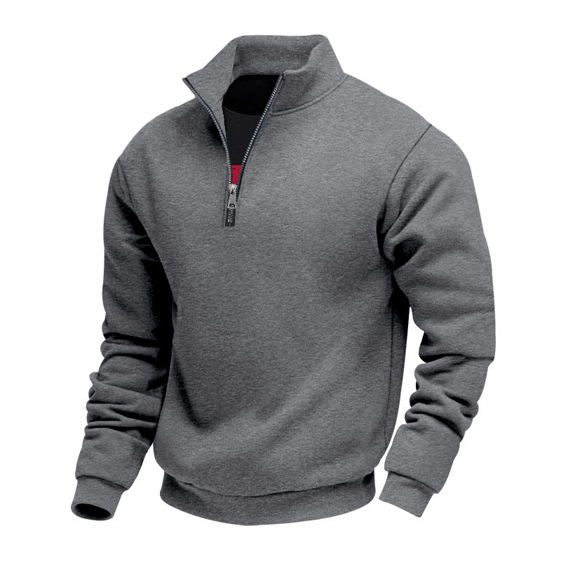 Herren Sweatpullover mit halbem Reißverschluss und atmungsaktiver Struktur R&B