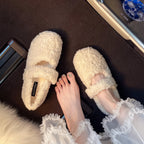 Damen Flauschige Hausschuhe mit elastischem Riemen R&B