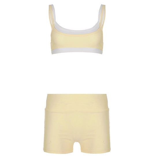 Damen Sportliches Zweiteiliges Set aus bequemem Material mit verstellbaren Trägern R&B