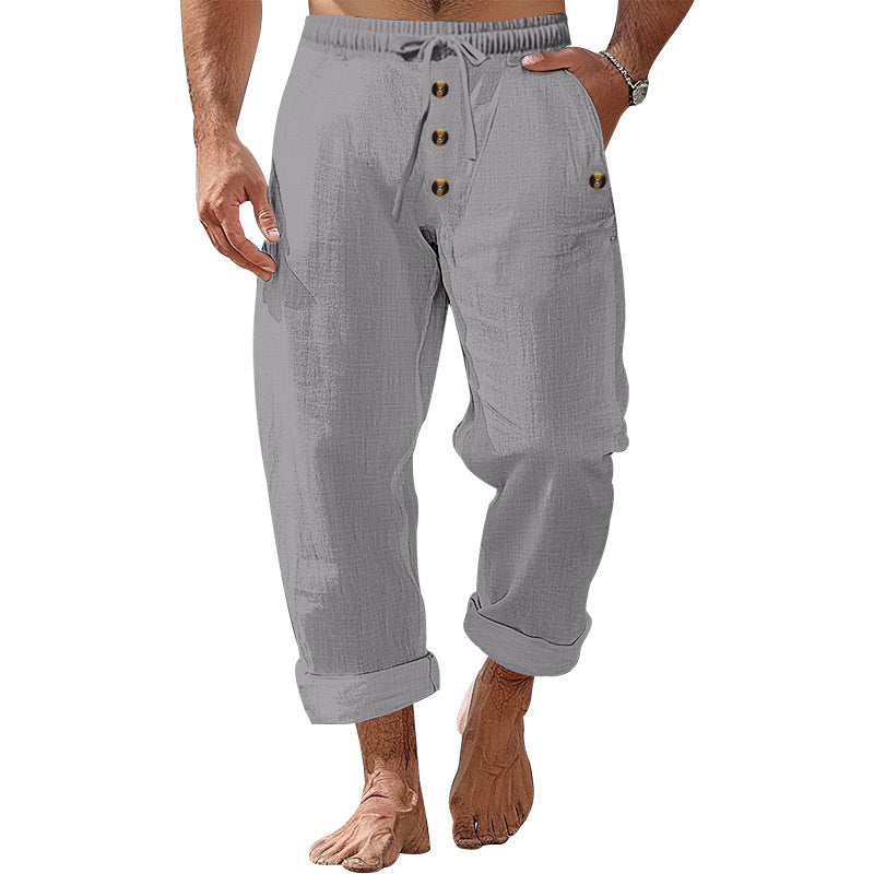 Herren lockere Strandhose mit verstellbarem Kordelzug und praktischen Seitentaschen R&B