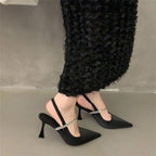 Damen Elegante Slingback-Pumps mit Glitzerakzent und spitzem Zehenbereich R&B