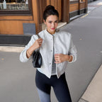Damen modische Sweatjacke im sportlichen Stil mit Knopfleiste R&B