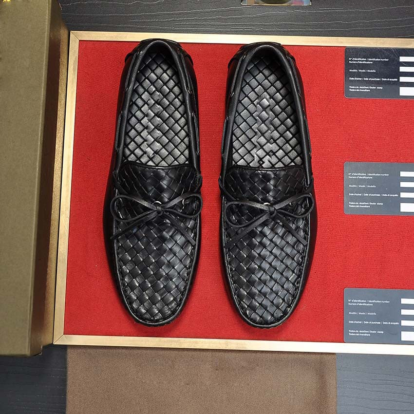 Herren Mokassins mit geflochtenem Design und hochwertiger Lederoberfläche R&B
