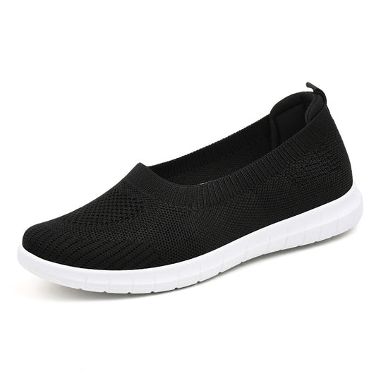 Damen Slip-On Sneakers mit atmungsaktivem Strickoberteil und rutschfester Sohle R&B