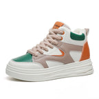 Damen modische High-Top Sneakers mit trendigen Farbakzenten R&B