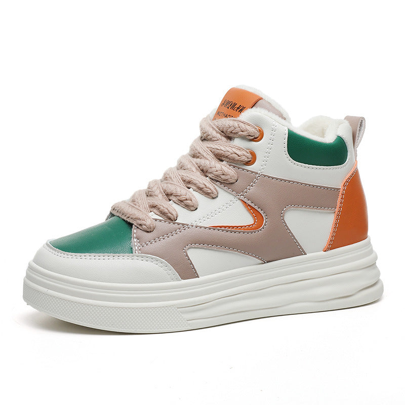 Damen modische High-Top Sneakers mit trendigen Farbakzenten R&B