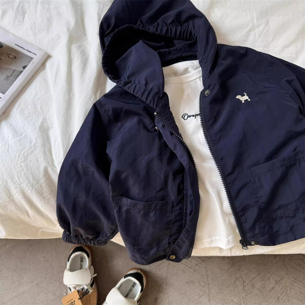 Unisex nan leichtgewicht Kapuzenpackbare Windbreaker-Jacke mit elastischen Bündchen und vorderen Patten Taschen R&B