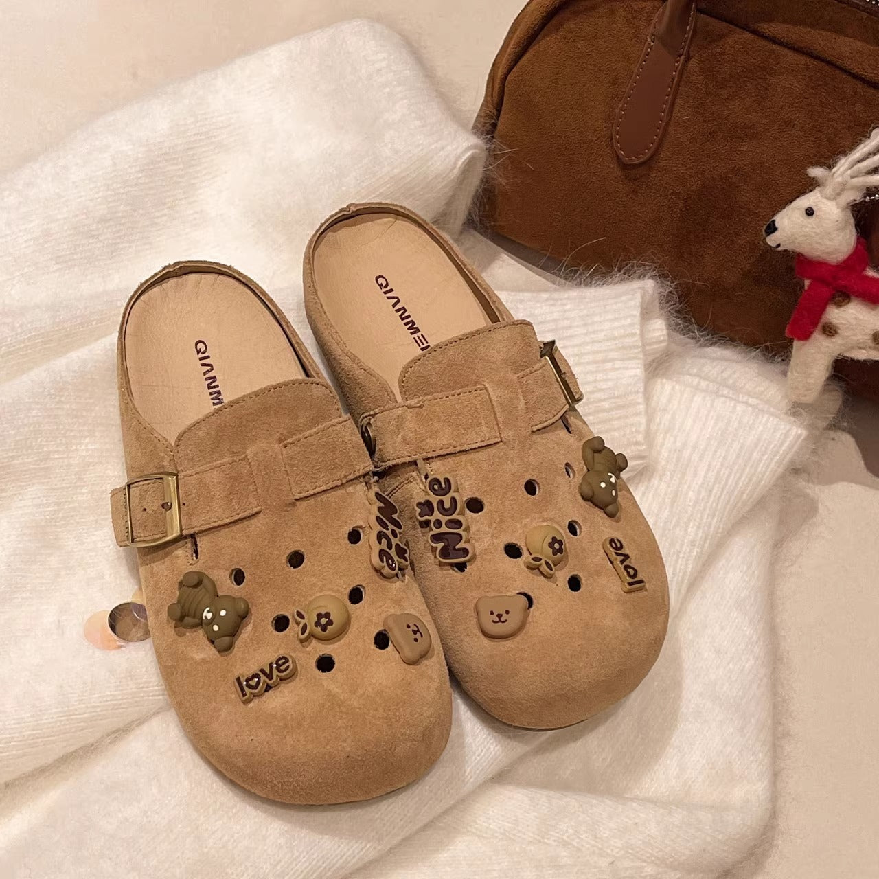 Damen Clogs mit modischem Riemendesign und verspieltem Dekor R&B