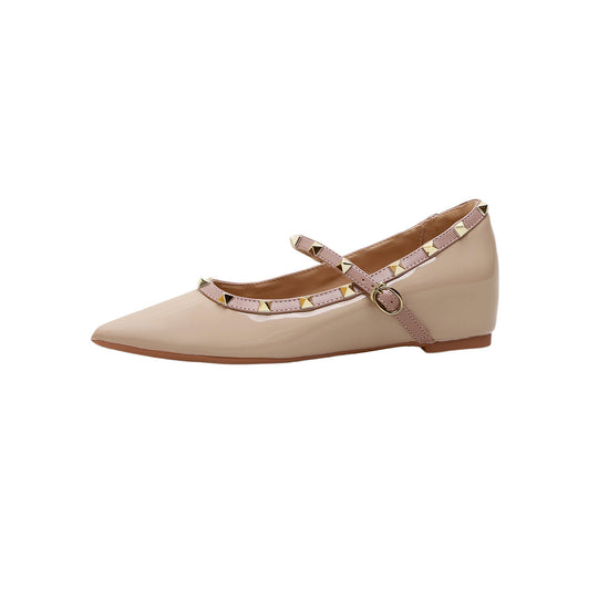 Damen Ballerina-Schuhe mit dekorativem Riemen und eleganten Akzenten R&B