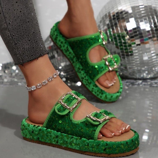 Damen Glitzernde Hippie-Sandalen R&B