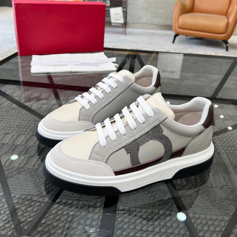 Damen Sportliche Sneakers mit hochwertiger Lederoberfläche und trendiger Designkombination R&B