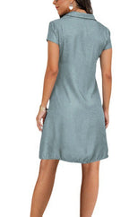 Damen Poloshirt-Kleid mit knöpfigem Ausschnitt und Brusttaschen R&B