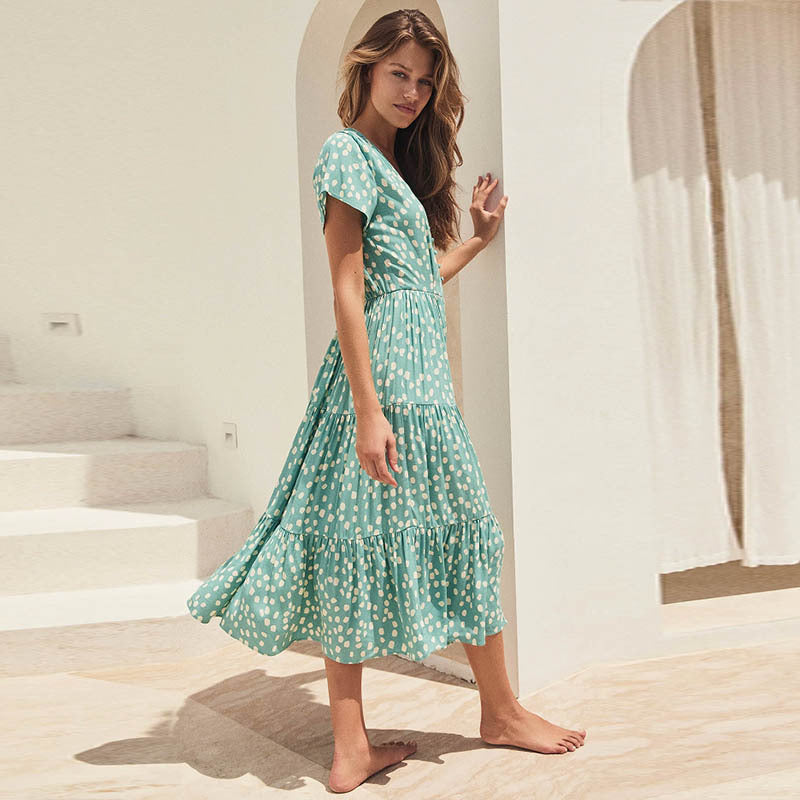 Damen Midikleid mit lockerer Passform und schickem Rüschendesign R&B