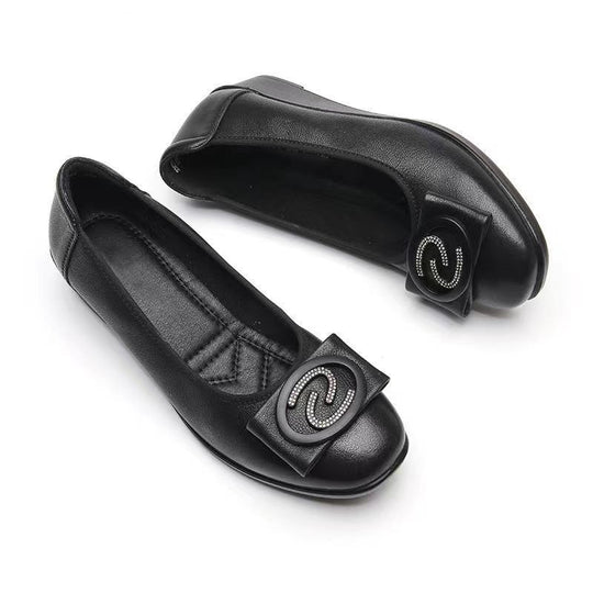 Damen Elegante Ballerinas mit modischer Schleifenverzierung und komfortabler Wedge-Sohle R&B