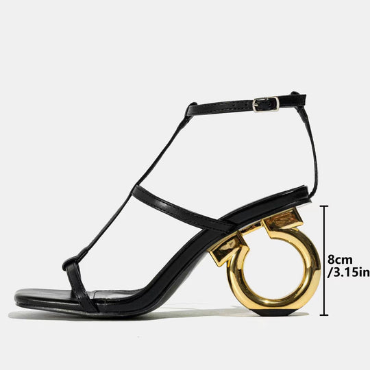 Damen Sandalen mit modischem Ring-Detail und elegantem Riemendesign R&B