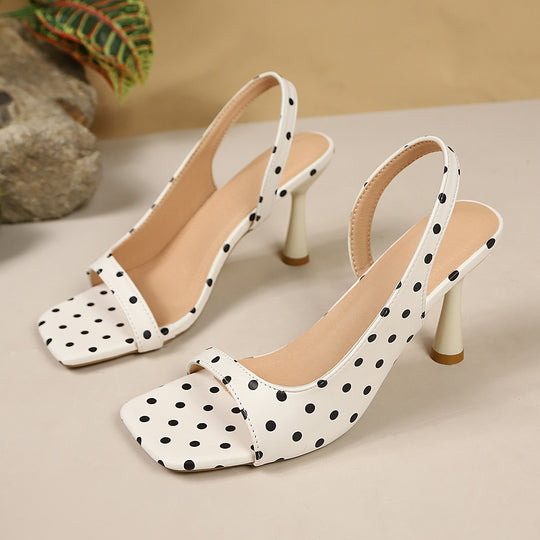 Damen Slingback-Pumps mit gepunktetem Design und elegantem Blockabsatz R&B
