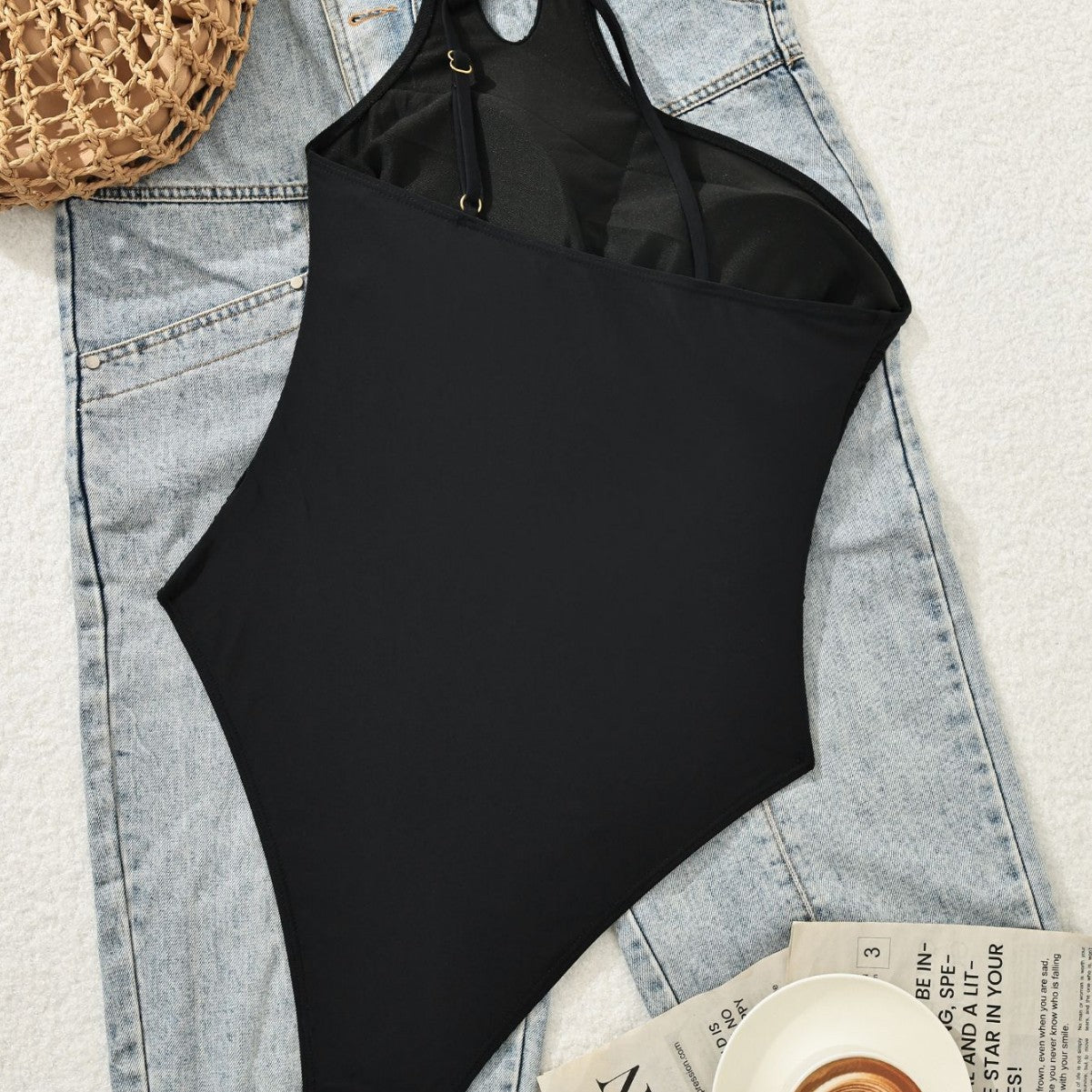 Damen Einseitiger Eleganter Badeanzug