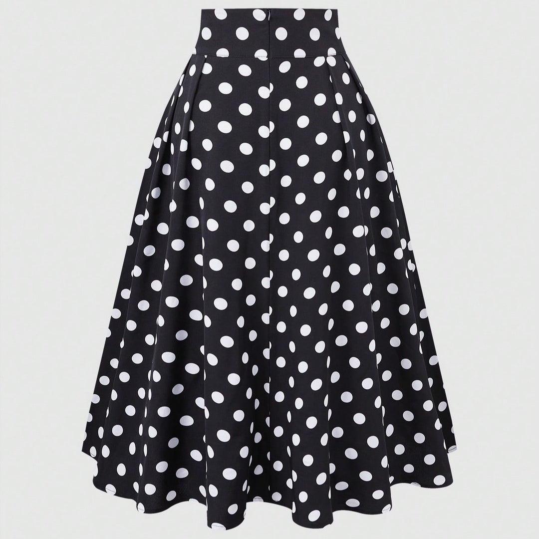 Damen Eleganter Midirock mit Polka Dots R&B