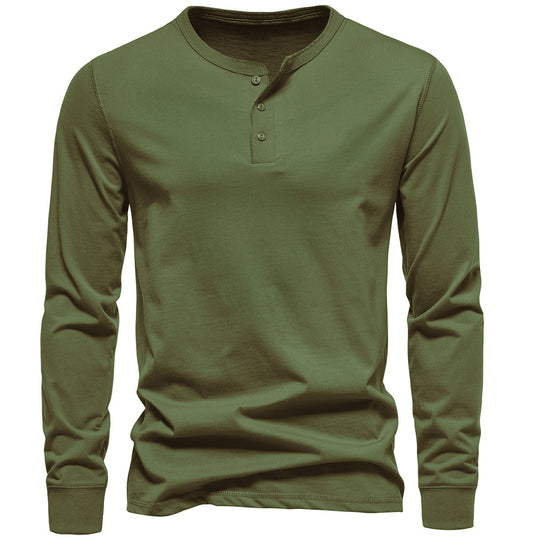 Herren Langarm-Henley-Shirt mit Knopfleiste und hohem Tragekomfort R&B
