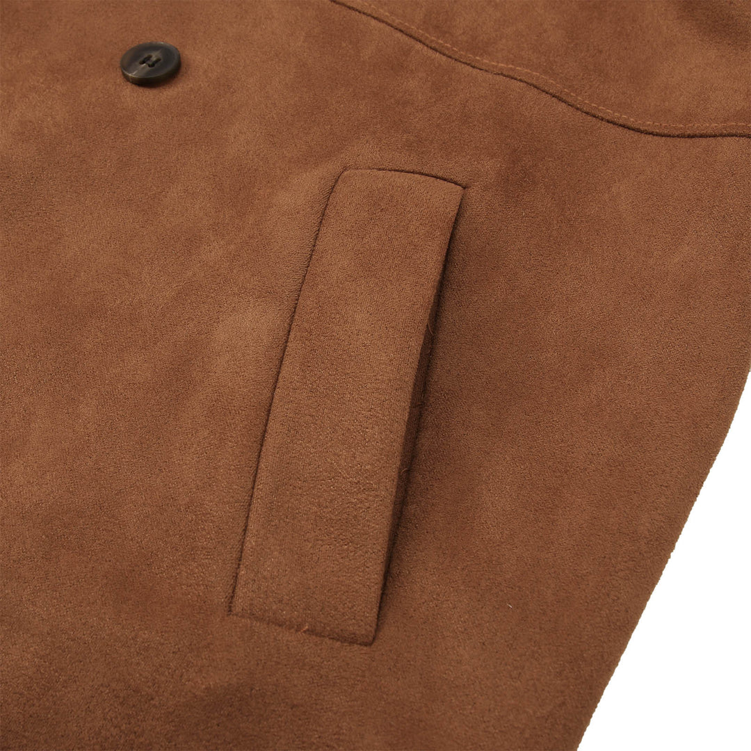 Herren Elegante Suede Trenchcoat mit doppelter Knopfleiste und praktischen Taschen R&B