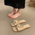 Damen elegante Slip-On Sandalen mit modischem Knoten-Detail und bequemer Sohle R&B