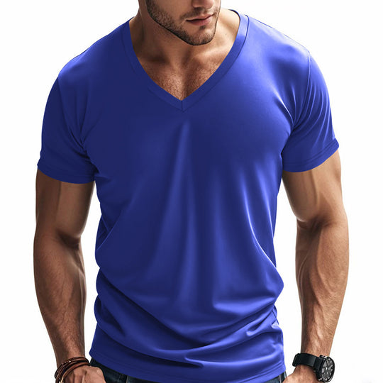 Herren Funktions-T-Shirt mit V-Ausschnitt aus atmungsaktivem Material R&B