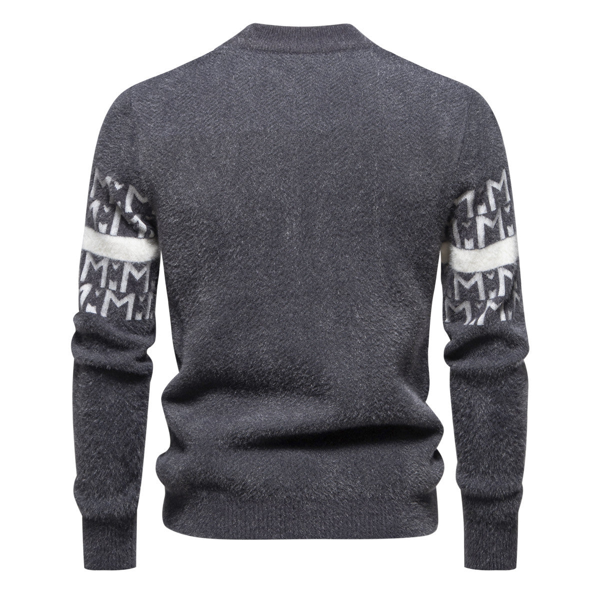 Herren Strickpullover mit modernem Zopfmuster und hohem Stehkragen