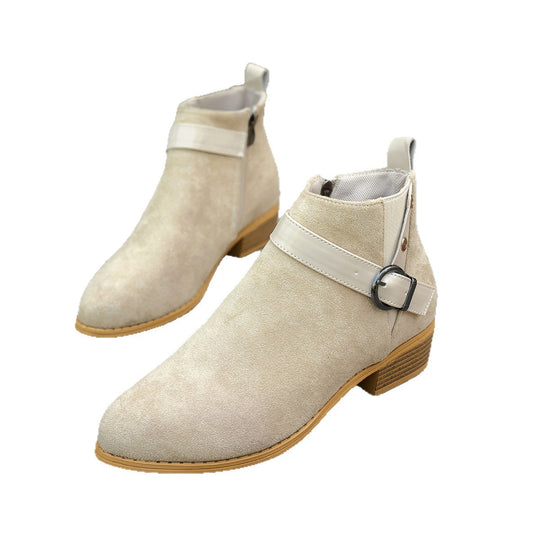 Damen modische Stiefeletten mit elegantem Riemen und rutschfester Sohle R&B