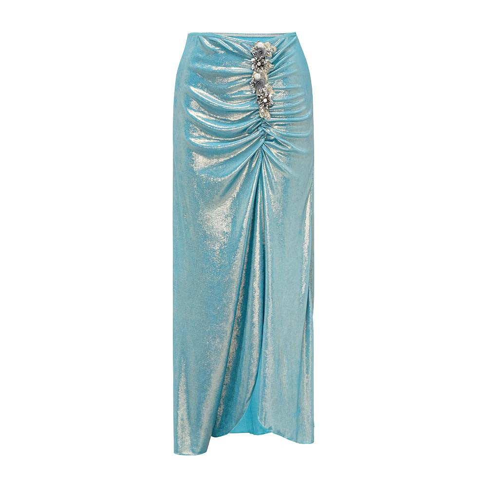 Damen Badeanzug mit off-shoulder Design und elegantem Rock R&B