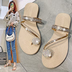 Damen Zierliche Modische Flip-Flops mit funkelnden Strassdetails und konturiertem Fußbett R&B