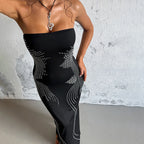 Damen Elegantes Bandeau-Minikleid mit funkelnden Akzenten R&B