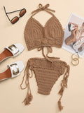 Damen Häkel-Bikini-Set mit tschedderstoff und verstellbaren Trägern R&B