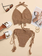 Damen Häkel-Bikini-Set mit tschedderstoff und verstellbaren Trägern R&B