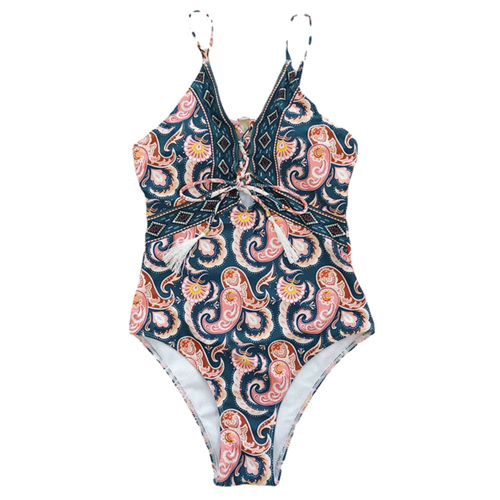 Damen eleganter Einteiler mit verspieltem Muster R&B