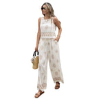 Damen zwei-teiliges Sommer Set mit feiner Stickerei und weitem Schnitt R&B