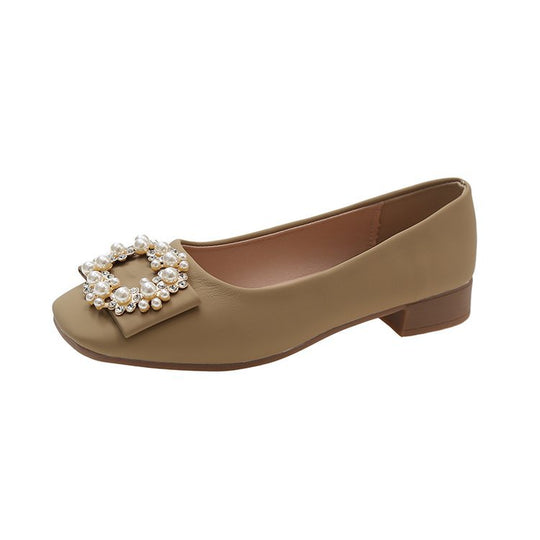 Damen Schicke Ballerinas mit Perlenschmuck R&B