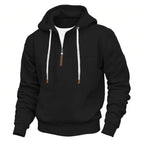 Herren Kapuzenpullover mit halbem Reißverschluss und hochwertigen Materialien R&B