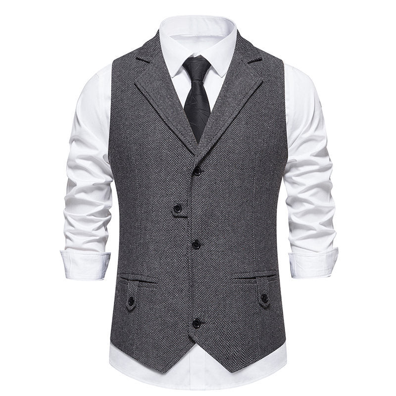 Herren elegante Weste mit modernem Hahnentritt-Muster