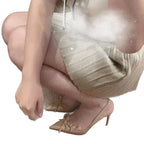 Damen stilvolle Slingback-Heels mit eleganter Schleifenverzierung R&B