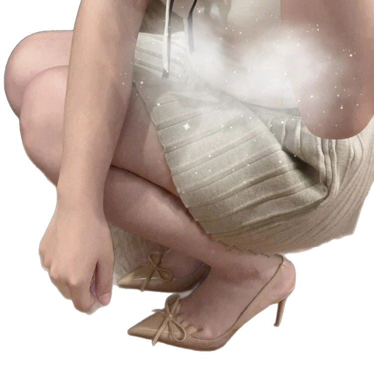Damen stilvolle Slingback-Heels mit eleganter Schleifenverzierung R&B