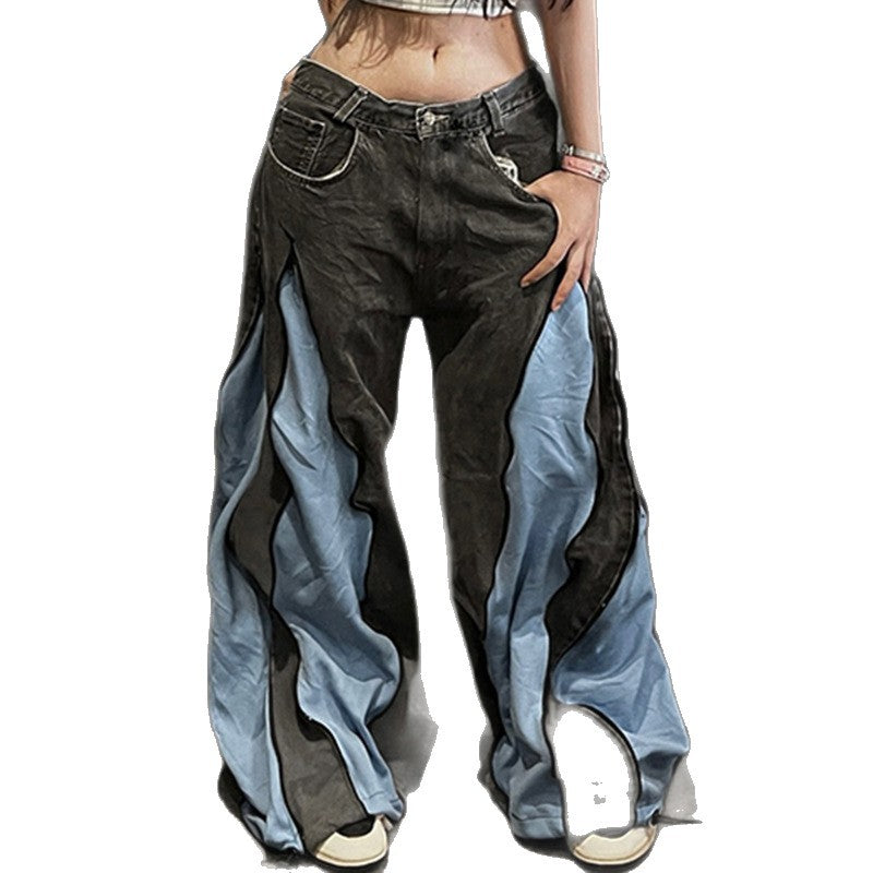 Damen sportliches Crop-Top mit modernem Print und schmalen Trägern R&B